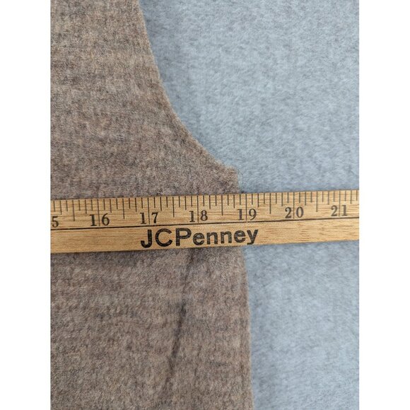 Nanette Lepore Vest Womens Small Brown Merino Wool Duster Open Front Pockets - Picture 3 of 8
